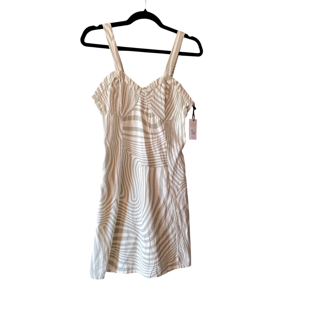 Sincerely Jules Cream and White Striped Mini Dress
